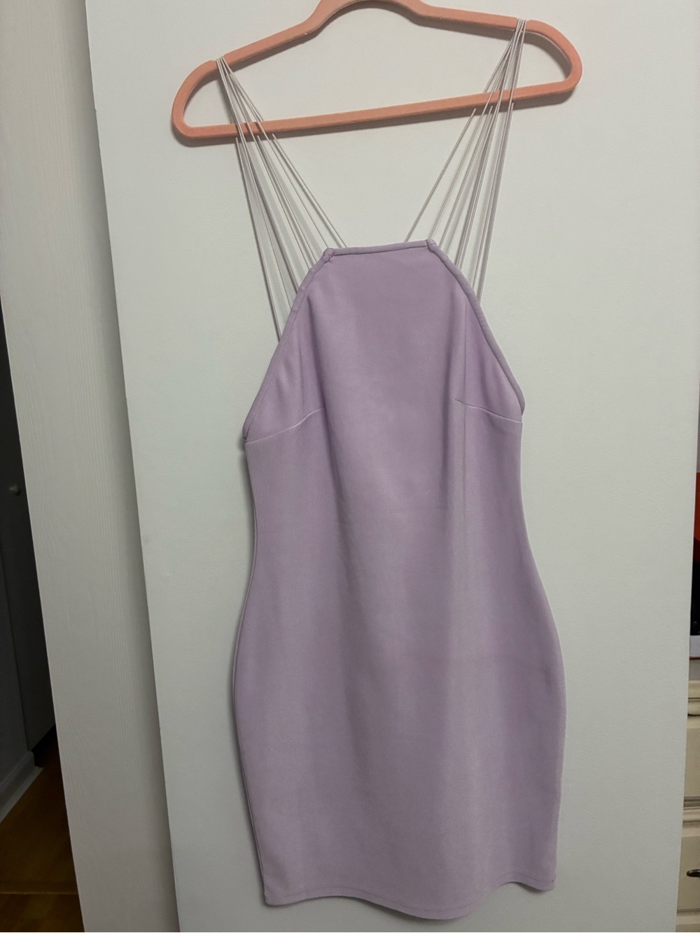 Rare London Lilac Multi-Strap Mini Dress